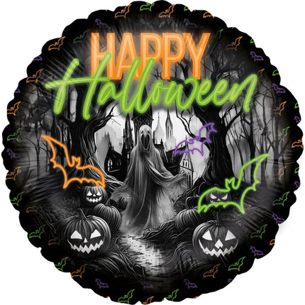 Palloncino ad elio per Halloween, neon, sgonfio, 45 cm