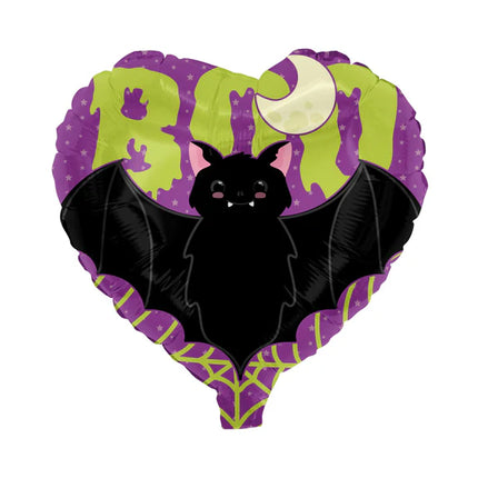 Palloncino ad elio di Halloween a forma di cuore e pipistrello, vuoto, 45 cm