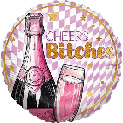Adio al nubilato - Palloncino ad elio rosa "Cheers" vuoto, 45 cm