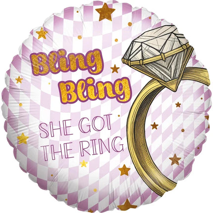 Adio al nubilato: palloncino ad elio rosa bling bling vuoto, 45 cm
