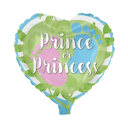 Palloncino all’elio per Gender Reveal, verde a forma di cuore, con la scritta “Price” o “Princess”, vuoto, 78 cm