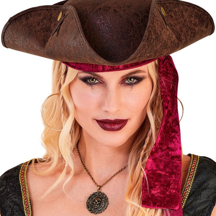 TRICORNO IN PELLE MARRONE