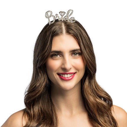 Diadema in metallo "Bride" con diamante