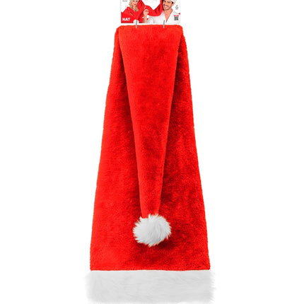 CAPPELLO DI BABBO NATALE IN PELUCHE EXTRA LUNGO 125 CM