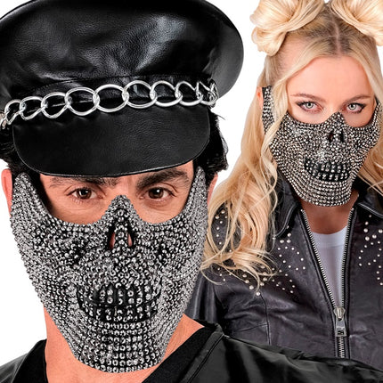 MASCHERA TESCHIO CON STRASS