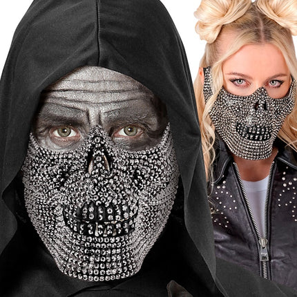 MASCHERA TESCHIO CON STRASS