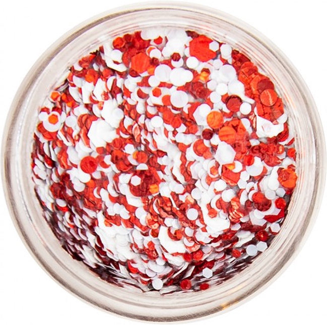 Gel Glitterato Colorato Rosso Bianco 10ml