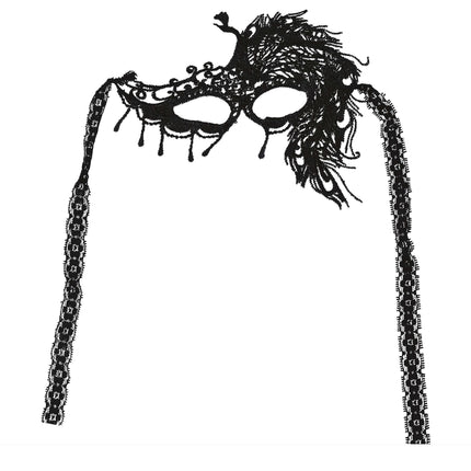 Maschera occhi nera in pizzo mezza