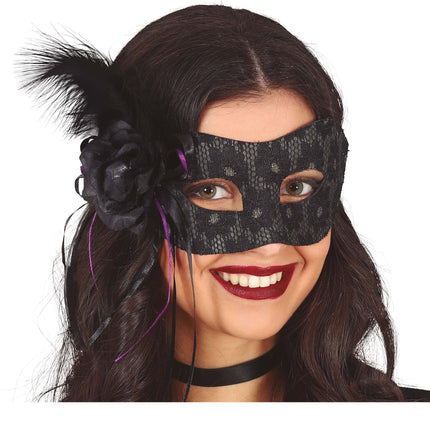 Maschera per gli occhi nera Piuma