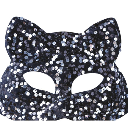Maschera occhi argento con paillettes