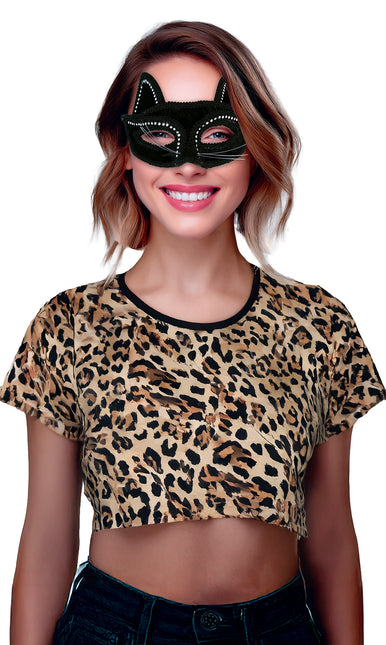 Maschera occhi di gatto nera per adulti