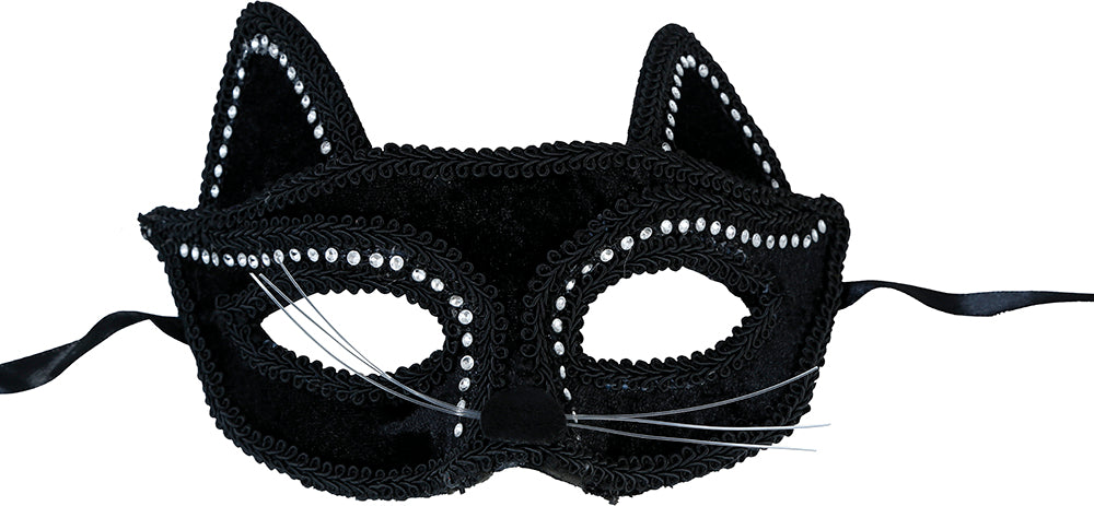 Maschera occhi di gatto nera per adulti