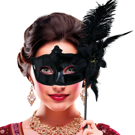 Maschera nera con bastone, adulto