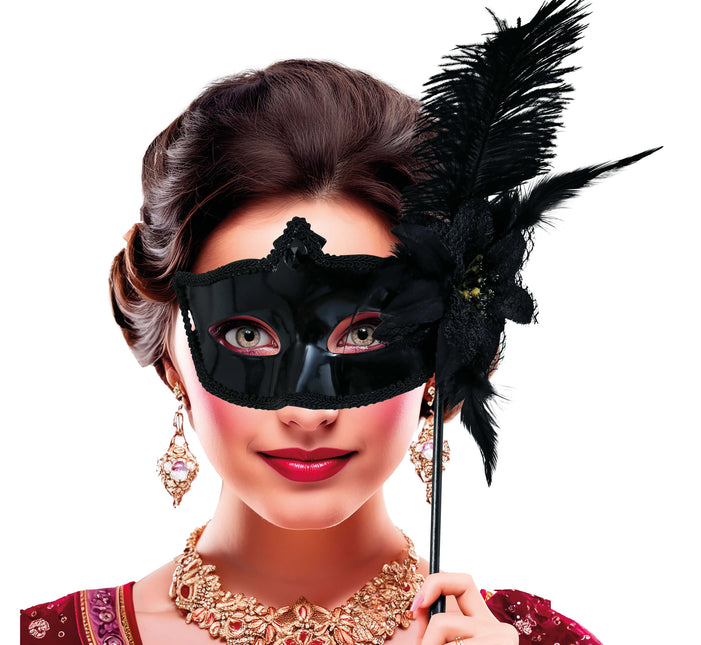 Maschera nera con bastone, adulto