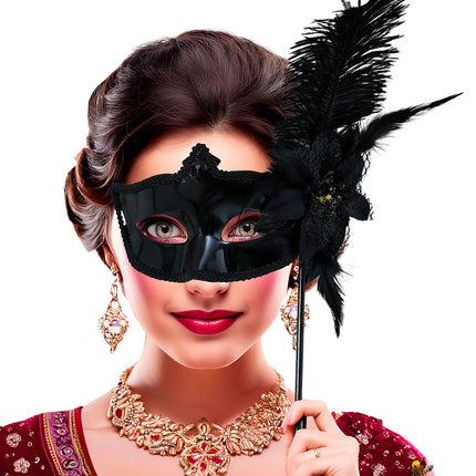 Maschera nera con bastone, adulto