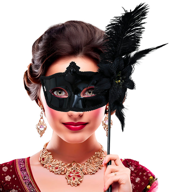 Maschera nera con bastone, adulto
