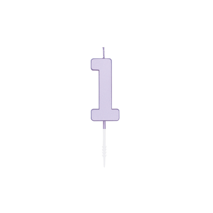 Candela "1 anno" Lila 4,5 cm