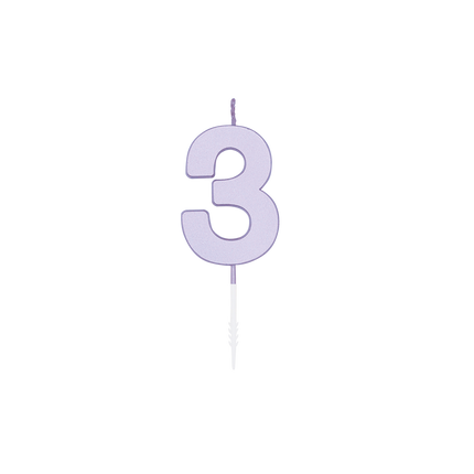 Candela "3 anni" Lila 4,5 cm