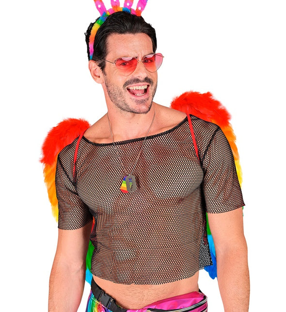 ALI DI PIUMA ARCOBALENO PIEGHEVOLE 50 X 50 CM