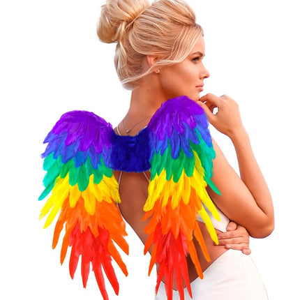 ALI DI PIUMA ARCOBALENO PIEGHEVOLE 50 X 50 CM