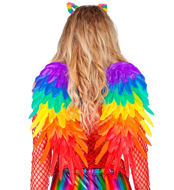 ALI DI PIUMA ARCOBALENO PIEGHEVOLE 50 X 50 CM