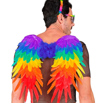 ALI DI PIUMA ARCOBALENO PIEGHEVOLE 50 X 50 CM