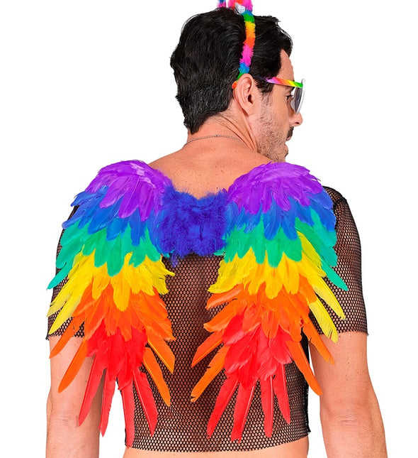 ALI DI PIUMA ARCOBALENO PIEGHEVOLE 50 X 50 CM