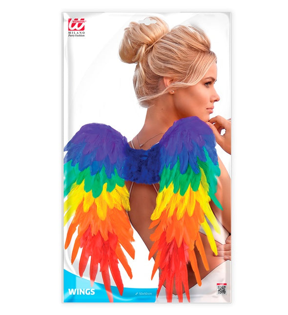ALI DI PIUMA ARCOBALENO PIEGHEVOLE 50 X 50 CM
