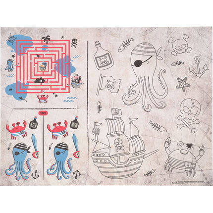 Tovagliette pirata con attività 40 cm 6 pezzi