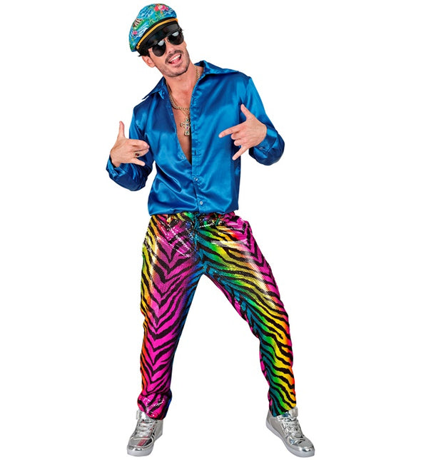 PAILLETS BROEK REGENBOOG TIGER Adulto