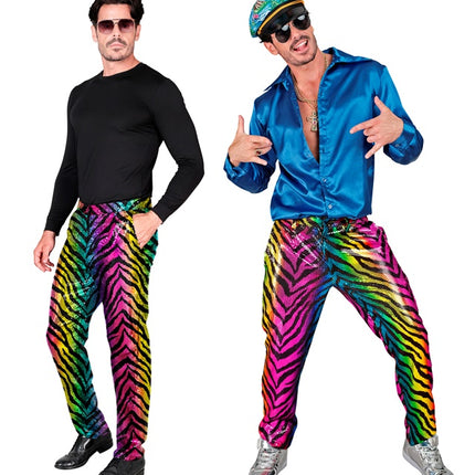 PAILLETS BROEK REGENBOOG TIGER Adulto