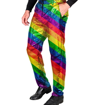 PANTALONI DI PAILLETTES ARCOBALENO