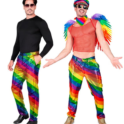 PANTALONI DI PAILLETTES ARCOBALENO