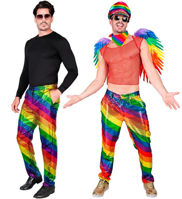 PANTALONI DI PAILLETTES ARCOBALENO
