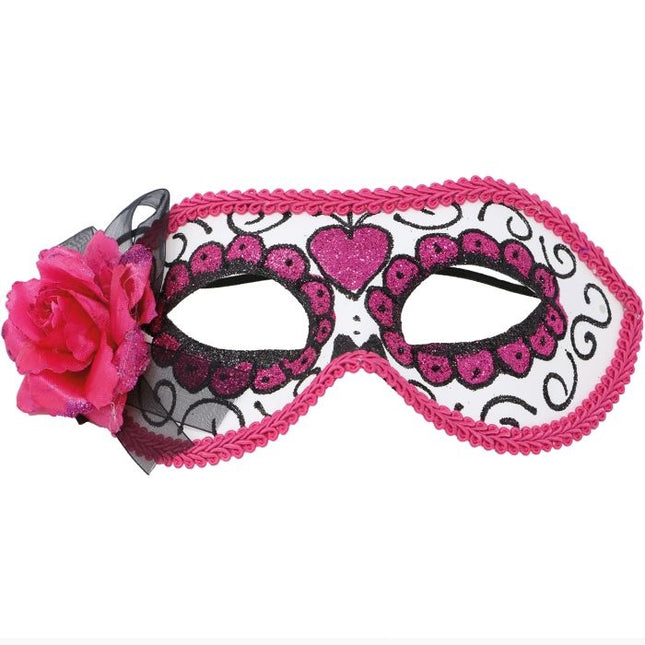 Maschera Halloween Giorno dei Morti Rosa