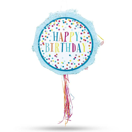 Pinata "Happy Birthday" blu 45 cm