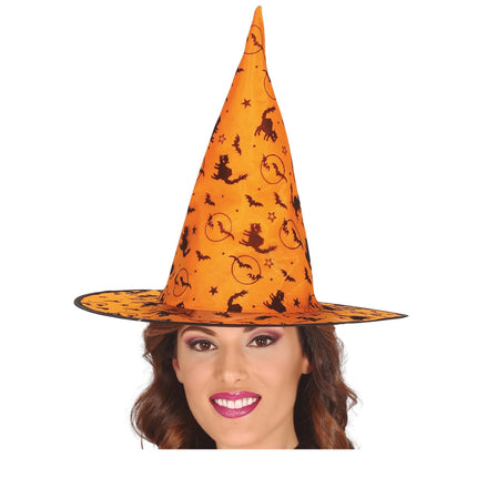 Cappello da strega di Halloween arancione