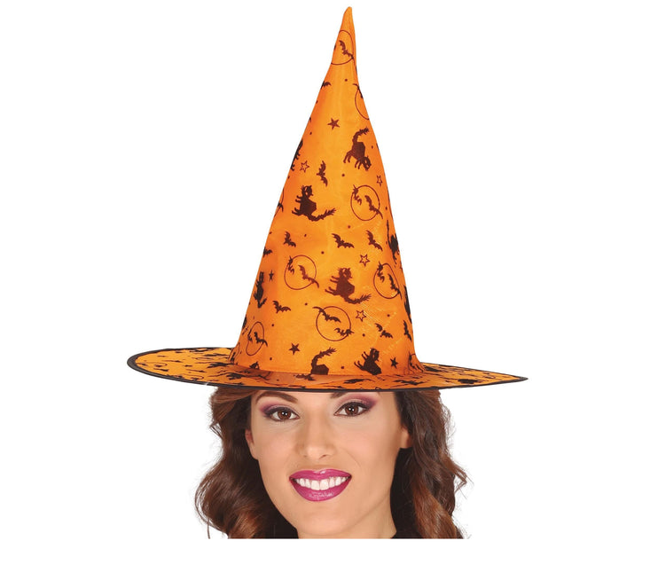 Cappello da strega di Halloween arancione