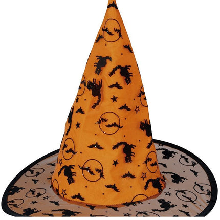 Cappello da strega di Halloween arancione
