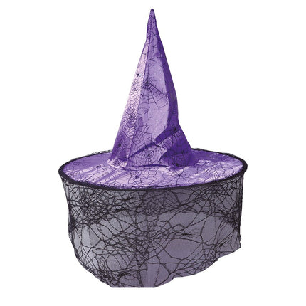Cappello da strega di Halloween a velo lilla