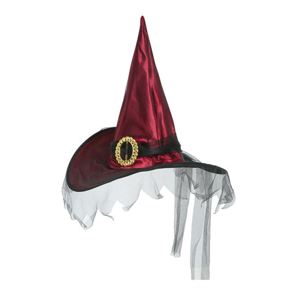 Cappello da strega di Halloween Velo Rosso