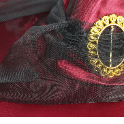 Cappello da strega di Halloween Velo Rosso