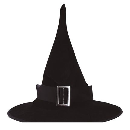Cappello da strega di Halloween in velluto nero