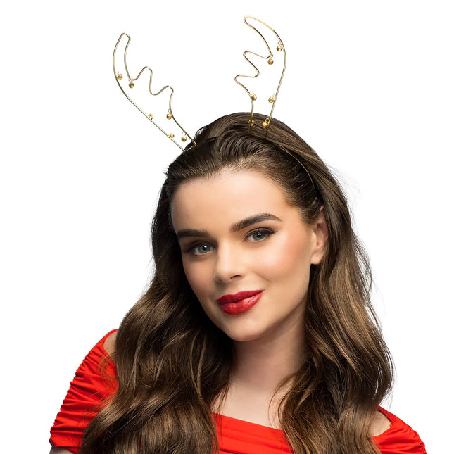 Cerchietto per capelli con renna bianco