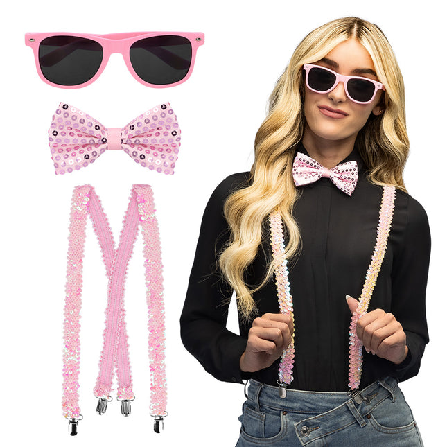 Set Paillettes rosa chiaro