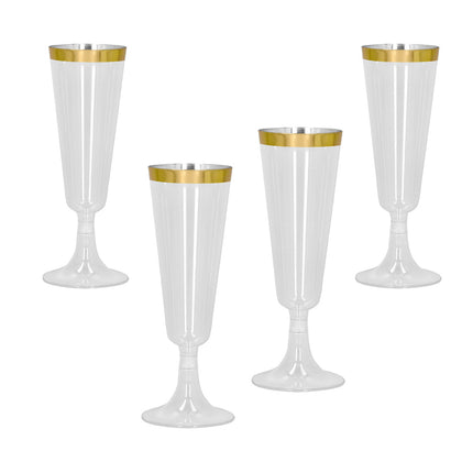 Set di 4 flauti di plastica scintillanti oro