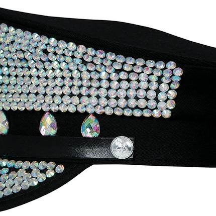 Cappellino da poliziotto nero con glitter argentati