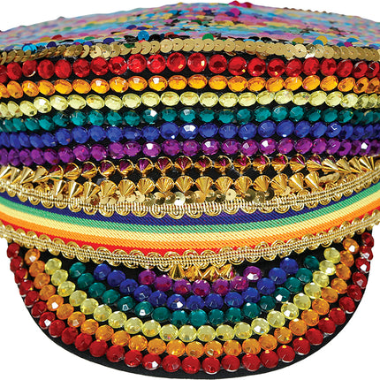 Cappellino arcobaleno con glitter