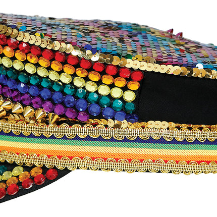 Cappellino arcobaleno con glitter