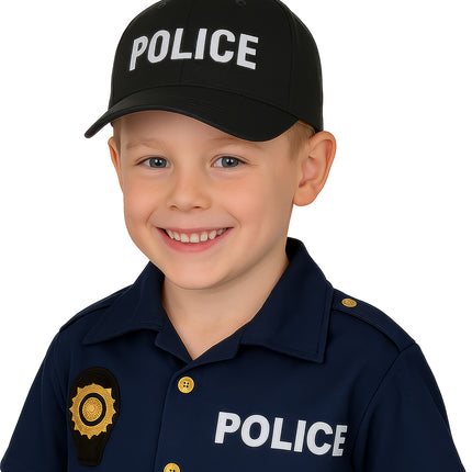 Cappellino nero da bambino della polizia